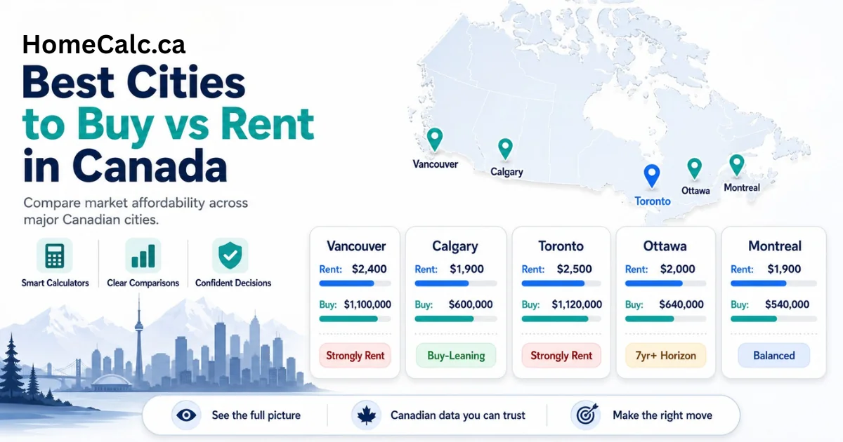 Best Cities to Buy vs. Rent in Canada — 2026 (15 Cities Ranked)