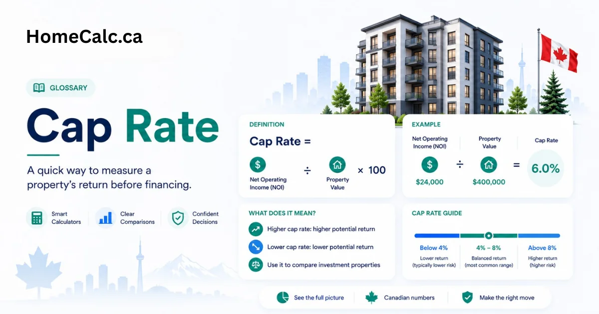 Cap rate \u2014 glossary definition illustration