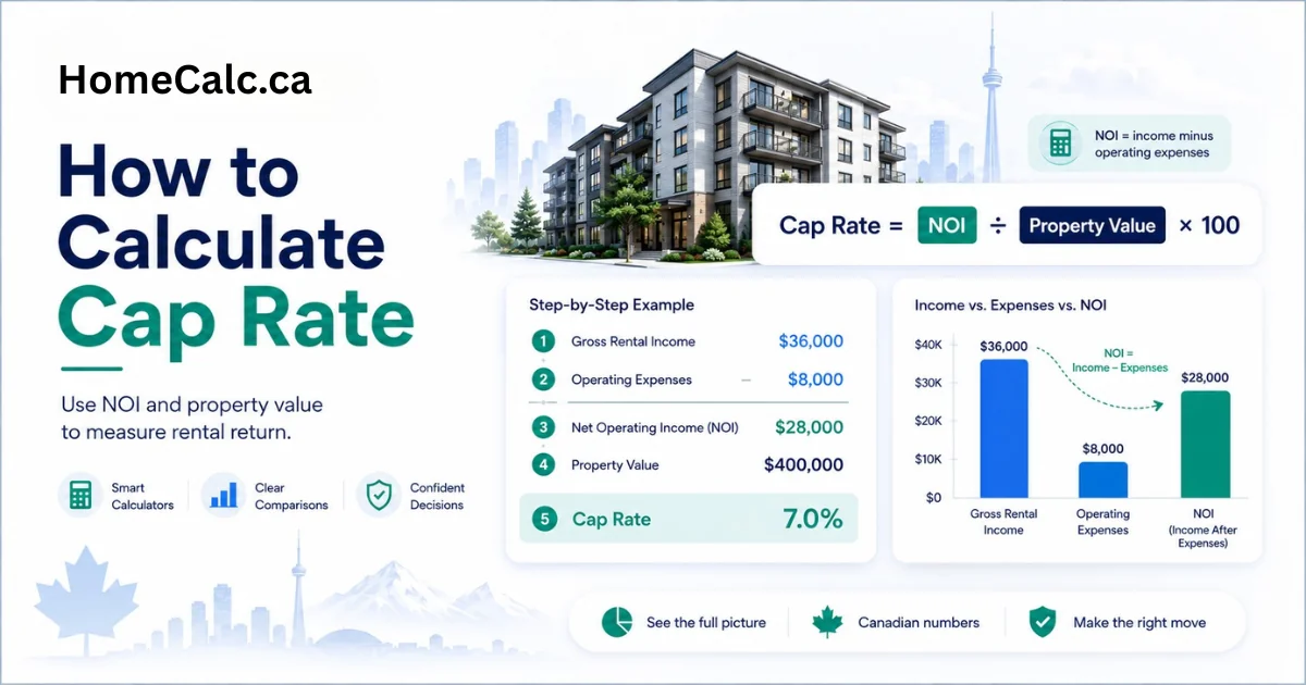 How to Calculate Cap Rate: Formula, Examples & Calculator (Canada)