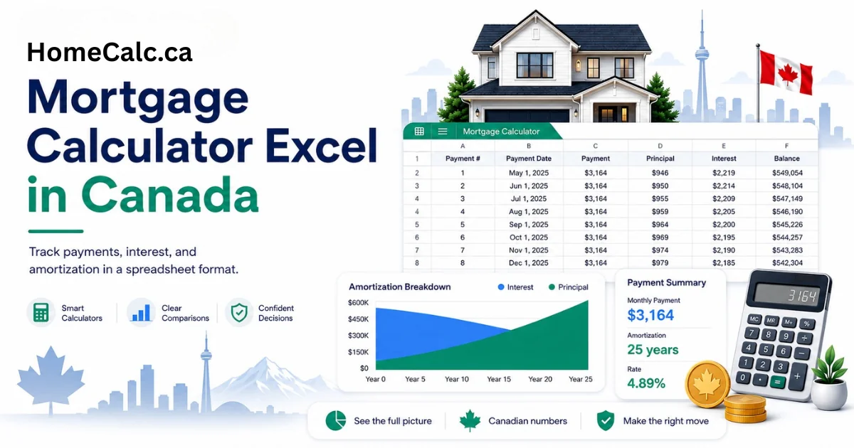 Free Canadian Mortgage Calculator Excel Template — Download (.xlsx)